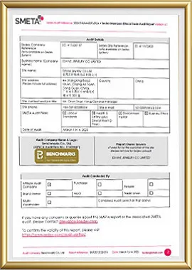 Jewelry quality cert