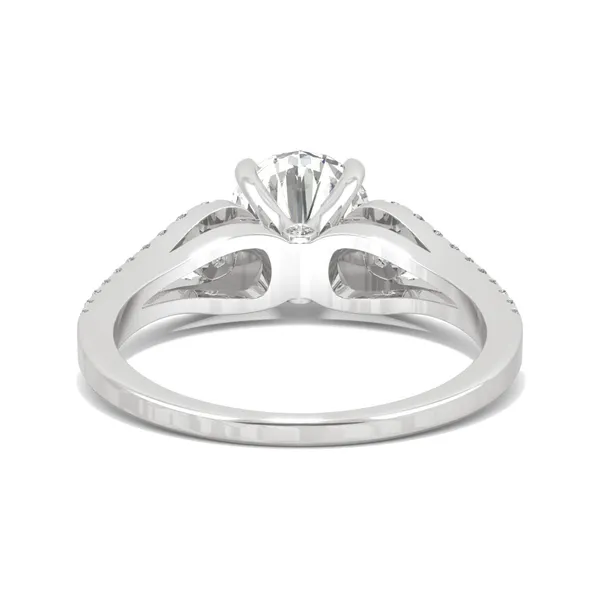 2.18 CTW DEW Round HOLYCOME Moissanite Love Knot Engagement Ring in 14K White Gold