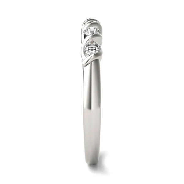 1/4 CTW Round Caydia Lab Grown Diamond Five Stone Twist Anniversary Band 14K White Gold