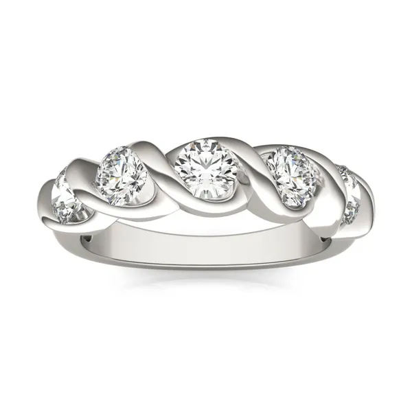 1 1/4 CTW Round HOLYCOME Lab Grown Diamond Five Stone Twist Anniversary Band 14K White Gold