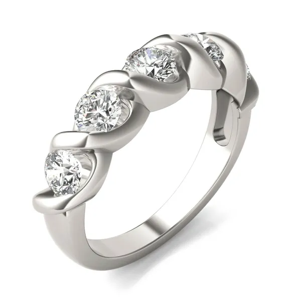 1 1/4 CTW Round HOLYCOME Lab Grown Diamond Five Stone Twist Anniversary Band 14K White Gold