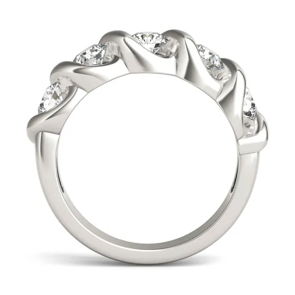 1 1/4 CTW Round HOLYCOME Lab Grown Diamond Five Stone Twist Anniversary Band 14K White Gold