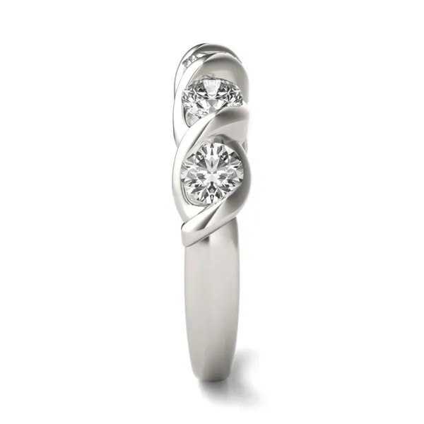 1 1/4 CTW Round Caydia Lab Grown Diamond Five Stone Twist Anniversary Band 18K White Gold