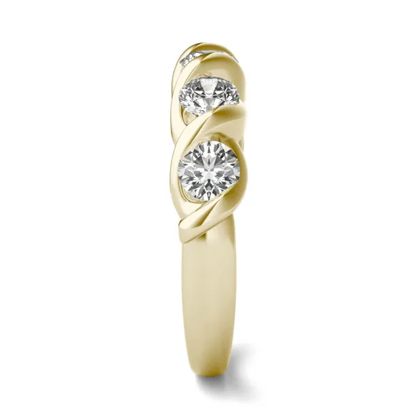 1 1/4 CTW Round HOLYCOME Lab Grown Diamond Five Stone Twist Anniversary Band 18K Yellow Gold