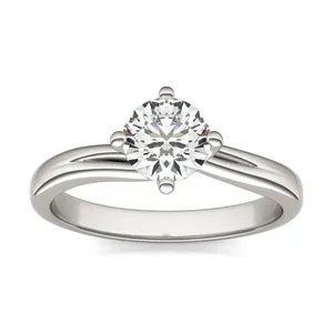3/4 CTW Round Caydia Lab Grown Diamond Four Prong Twist Solitaire Engagement Ring 14K White Gold image, 3/4 CTW Round Caydia Lab Grown Diamond Four Prong Twist Solitaire Engagement Ring 14K White Gold