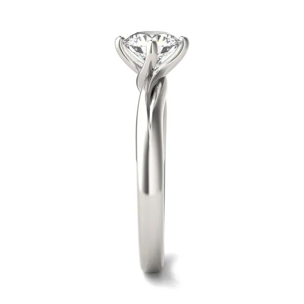 3/4 CTW Round Caydia Lab Grown Diamond Four Prong Twist Solitaire Engagement Ring 14K White Gold