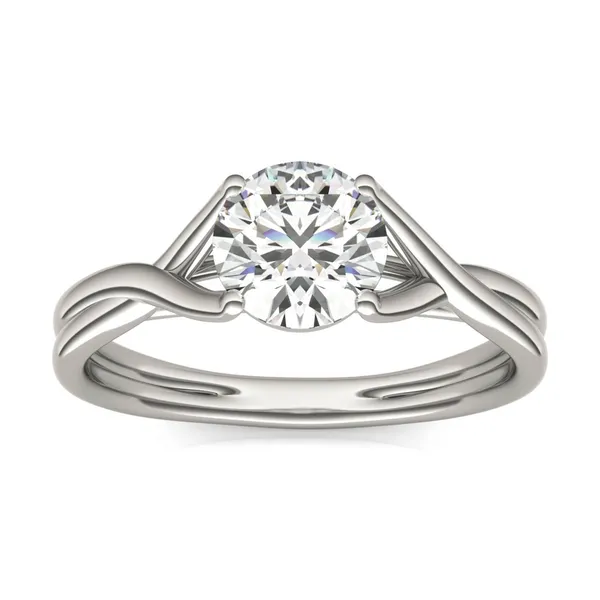 1 CTW Round HOLYCOME Lab Grown Diamond Interlaced Solitaire Engagement Ring 14K White Gold