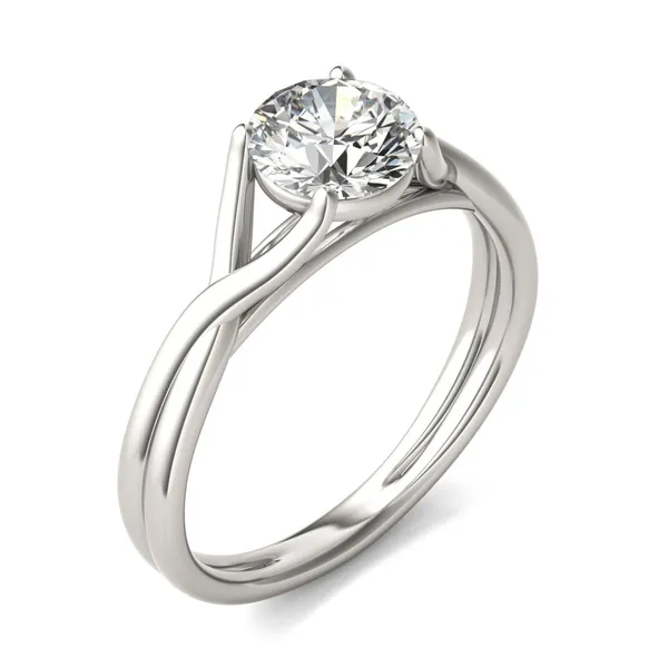 1 CTW Round HOLYCOME Lab Grown Diamond Interlaced Solitaire Engagement Ring 14K White Gold