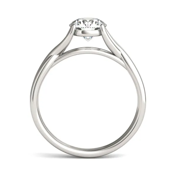 1 CTW Round HOLYCOME Lab Grown Diamond Interlaced Solitaire Engagement Ring 14K White Gold