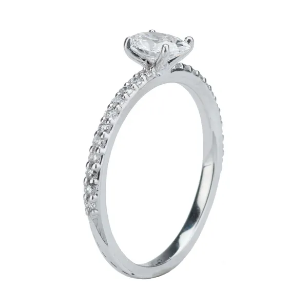 0.72 CTW Oval Side-Stone Engagement Ring