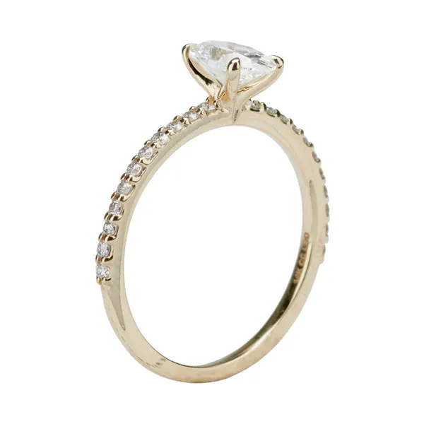 0.97 CTW Oval Side-Stone Engagement Ring