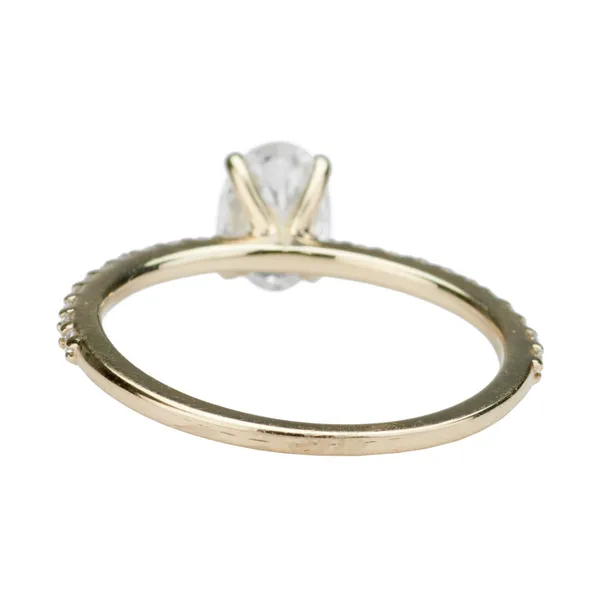 0.97 CTW Oval Side-Stone Engagement Ring