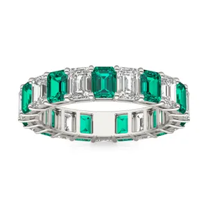 Emerald Alternating Basket Eternity Band image, Emerald Alternating Basket Eternity Band