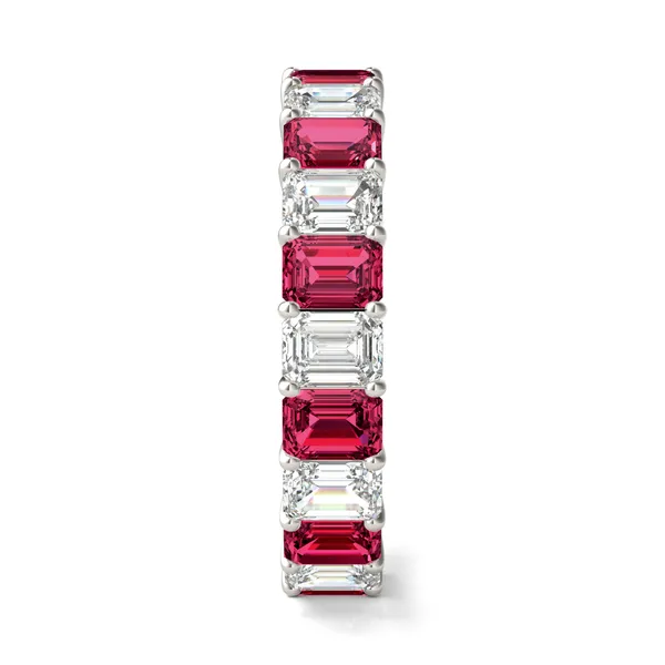 Ruby Alternating Basket Eternity Band