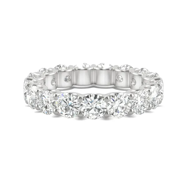 Round Brilliant Trellis Eternity Band