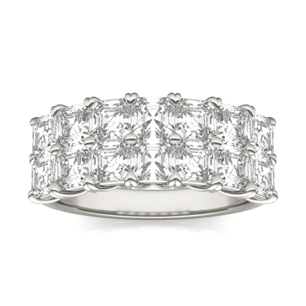 Asscher Double Row Trellis Anniversary Band