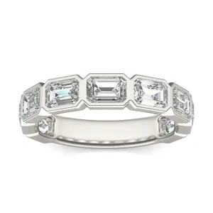 Emerald East-West Bezel Anniversary Band image, Emerald East-West Bezel Anniversary Band