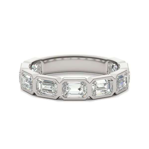 Emerald East-West Bezel Anniversary Band