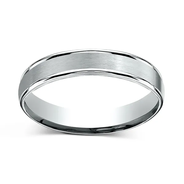 Satin Finish with Grooved Edges Wedding Ring 6mm