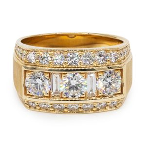 3.14 CTW Three-Stone Accented Men's Ring