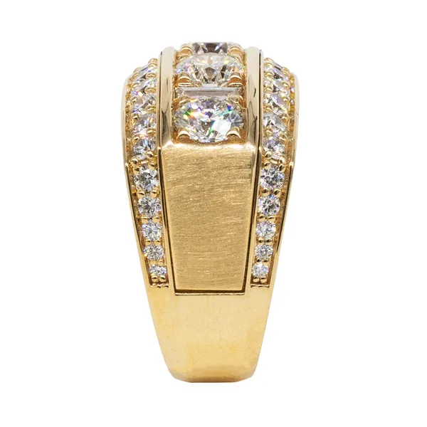 3.14 CTW Three-Stone Accented Men's Ring