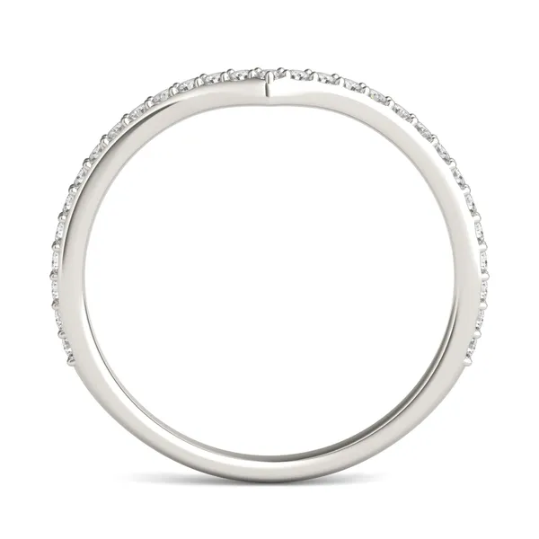 0.23 CTW DEW Round HOLYCOME Moissanite Classic Curved Wedding Band in 14K White Gold