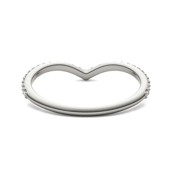 0.23 CTW DEW Round HOLYCOME Moissanite Classic Curved Wedding Band in 14K White Gold