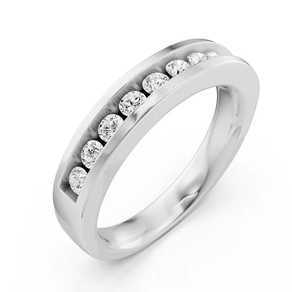 Channel Set Round Wedding Band