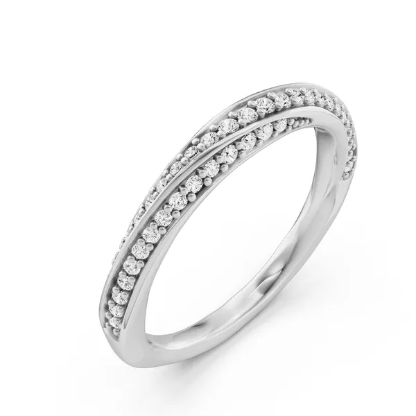 Spiral Twist Round Wedding Band