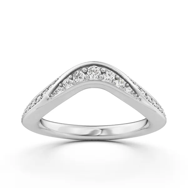Ribbon Curve Round Wedding Band