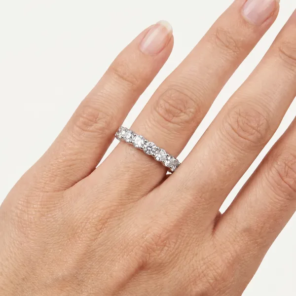 Round Shared Prong Eternity Band