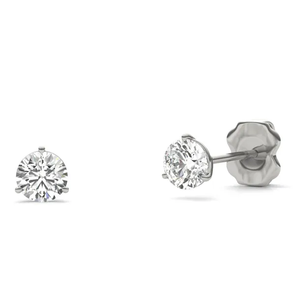 Round Brilliant Three-Prong Martini Stud
