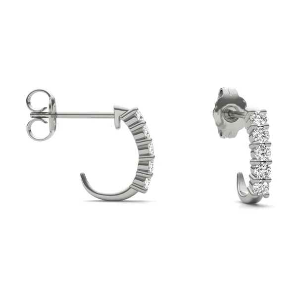 J-Hoop Huggie Hoop Earrings