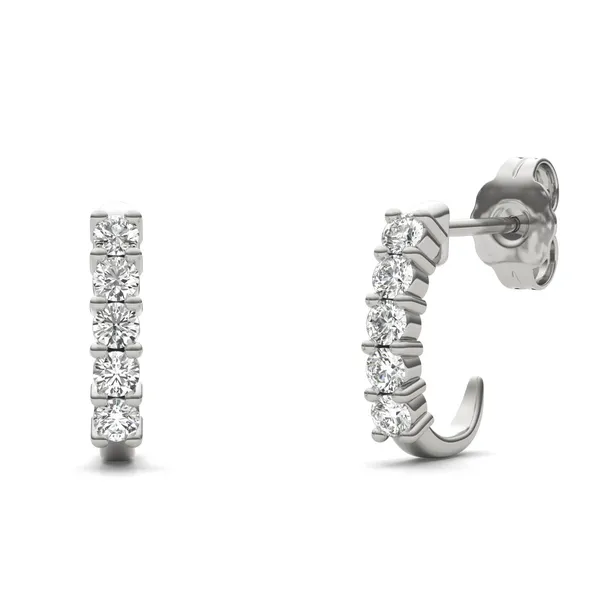 J-Hoop Huggie Hoop Earrings