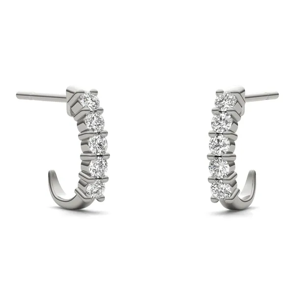 J-Hoop Huggie Hoop Earrings