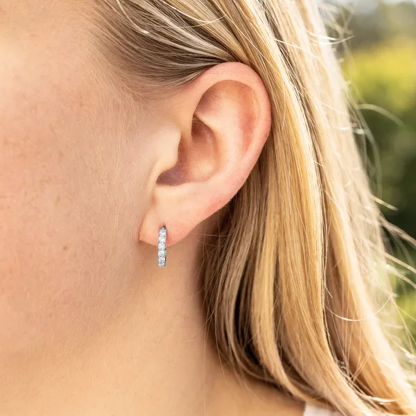 Prong In Channel Huggie Earrings