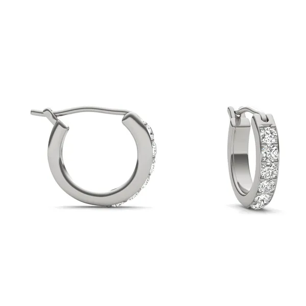 Prong In Channel Huggie Earrings