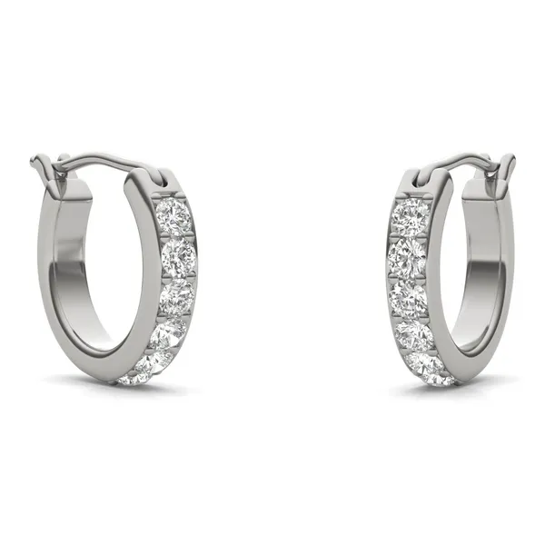 Prong In Channel Huggie Earrings