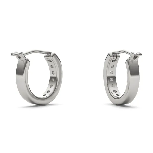 Prong In Channel Huggie Earrings