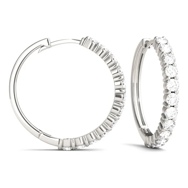 Classic Shared Prong Hoop Earrings