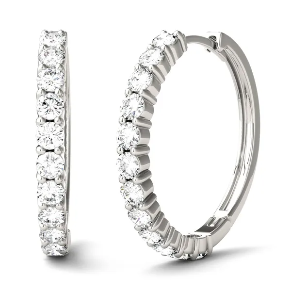 Classic Shared Prong Hoop Earrings