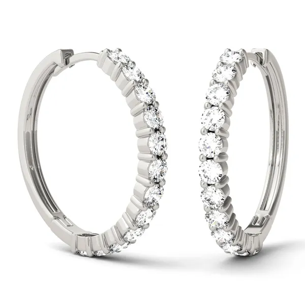 Classic Shared Prong Hoop Earrings