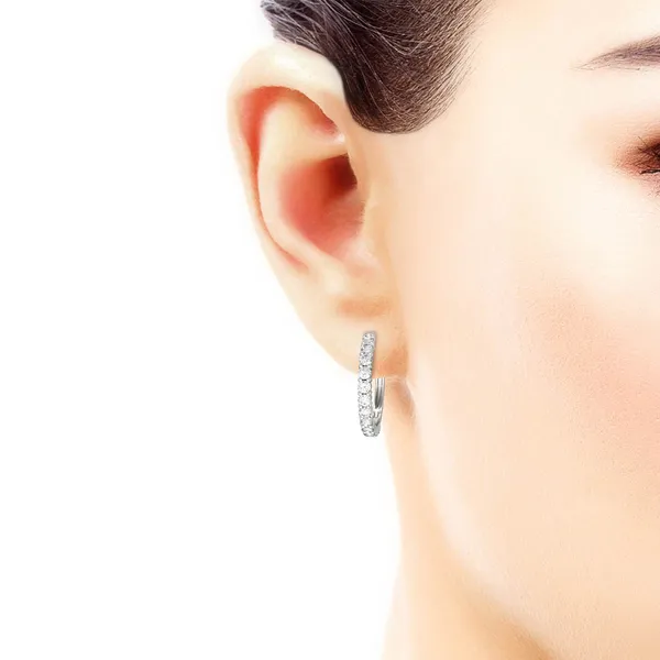 Classic Shared Prong Hoop Earrings