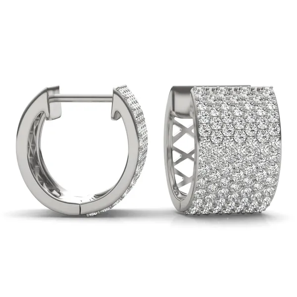 Micro Pavé Wide Cuff Hoop Earrings