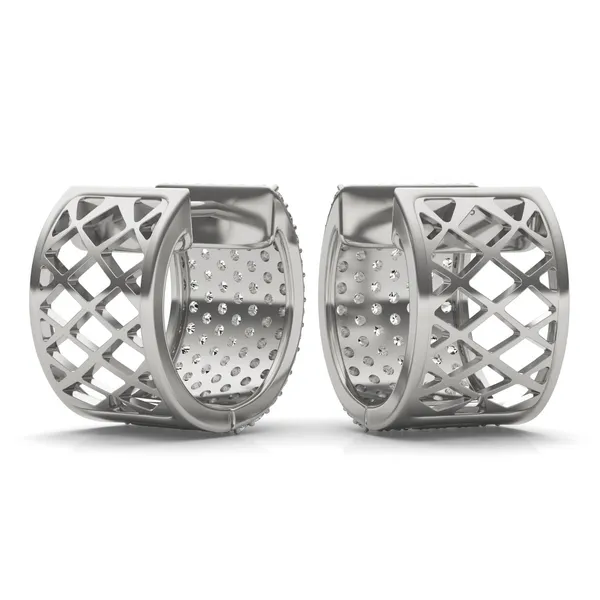 Micro Pavé Wide Cuff Hoop Earrings