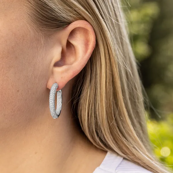 Pavé Tube Hoop Earrings (4 ct. tw.)