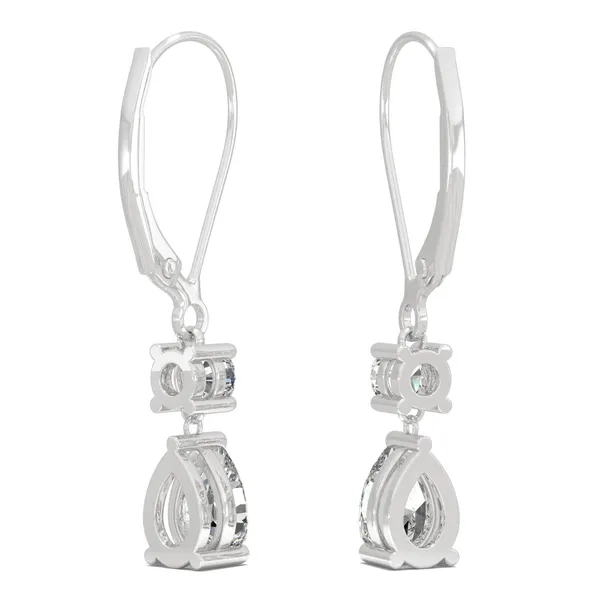 Two Stone Leverback Drop Earrings