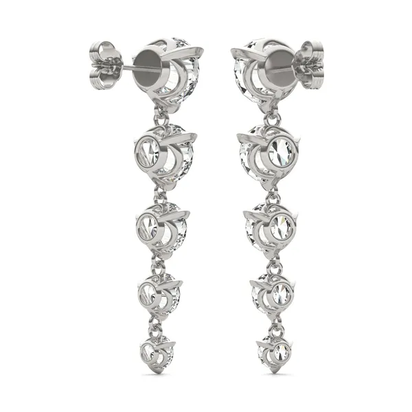 Round Brilliant Five-Stone Graduated Drop Earrings