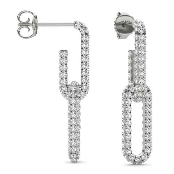 Pavé Paperclip Drop Earrings (1 1/3 ct. tw.)