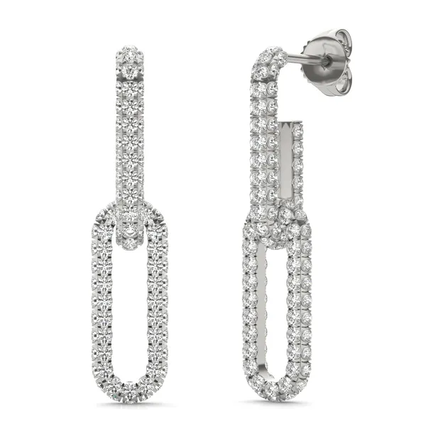 Pavé Paperclip Drop Earrings (1 1/3 ct. tw.)